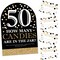 Big Dot of Happiness Adult 50th Birthday - Gold - How Many Candies Birthday Party Game - 1 Stand and 40 Cards - Candy Guessing Game